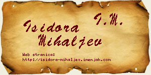 Isidora Mihaljev vizit kartica